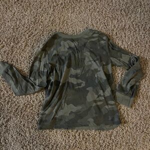 Kids Cat & Jack Forest Green Camo Crew Neck Top